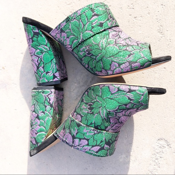 ASOS Flower Heeled Mules Buckle Rhinestone - Picture 3 of 12